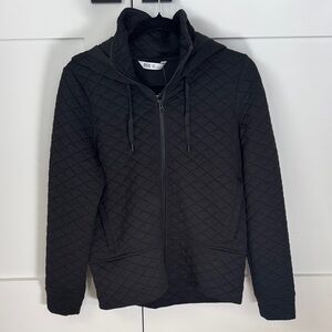 Quilted Hooded Zip-Up Jacket